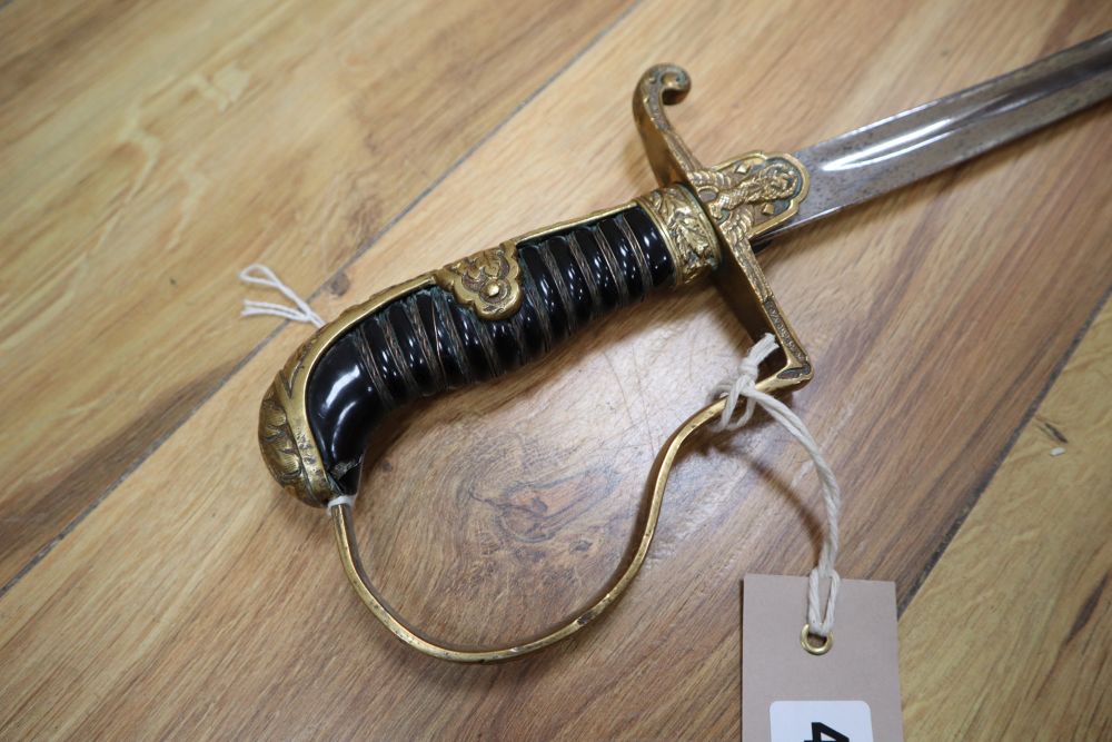 A German officers dress sword, length 101cm